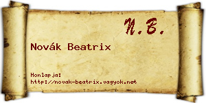 Novák Beatrix névjegykártya