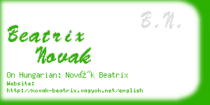 beatrix novak business card